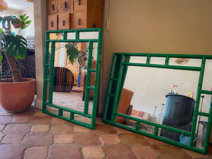 Green Lacquered Mirrors (2 available)
