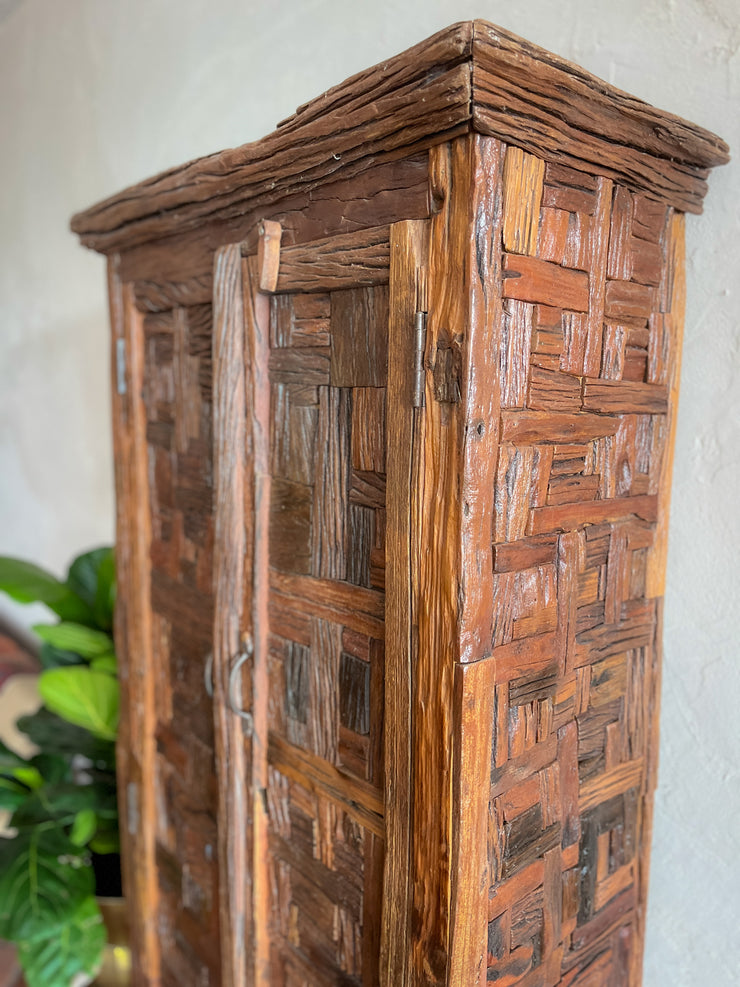 Wooden Patchwork Primitive Cabinet