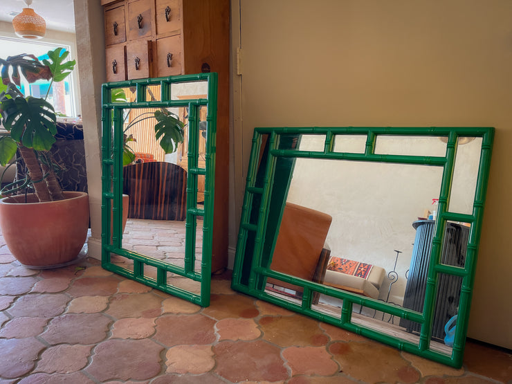 Green Lacquered Mirrors (2 available)