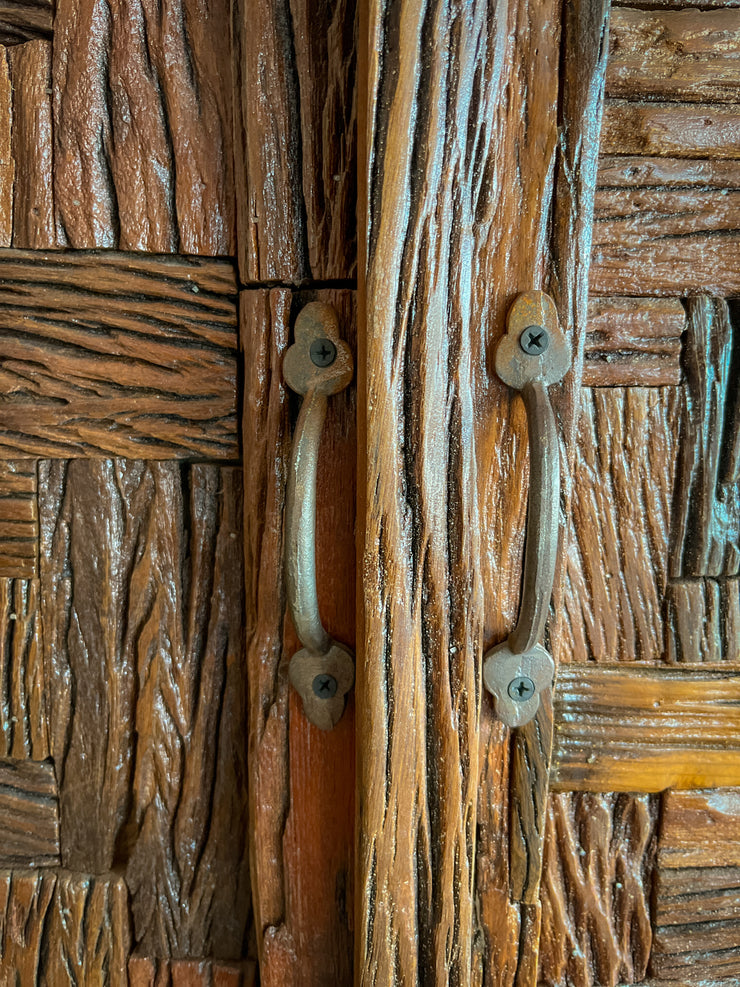 Wooden Patchwork Primitive Cabinet