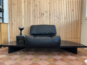 Maralunga Style Chair with Side Tables by Vico Magistretti