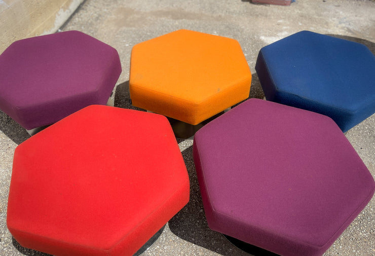 Modern Interconnecting Hexagon Modular Ottomans by Nienkamper (priced individually)