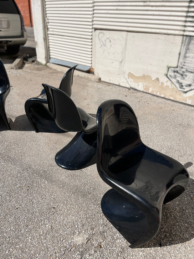 Black Vitra Verner Panton Chair Set