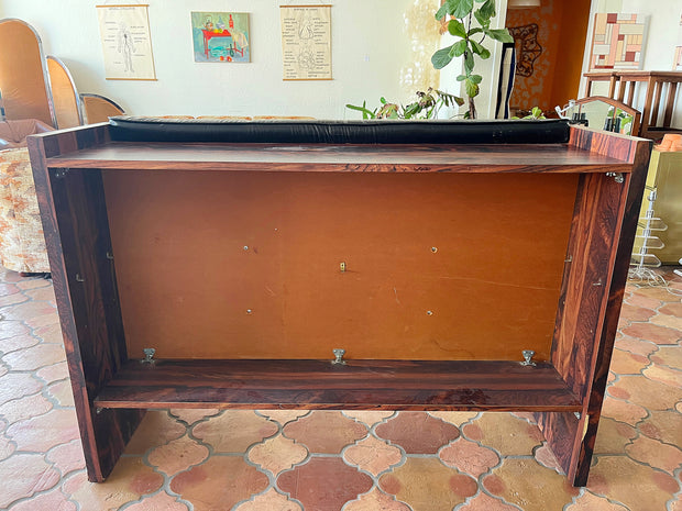 Mid Century Bar with Black Vinyl & Chrome