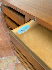 Cane Tall Mid Century Cabinet