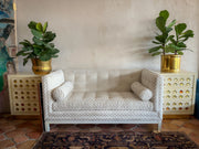 Cream Dot Loveseat