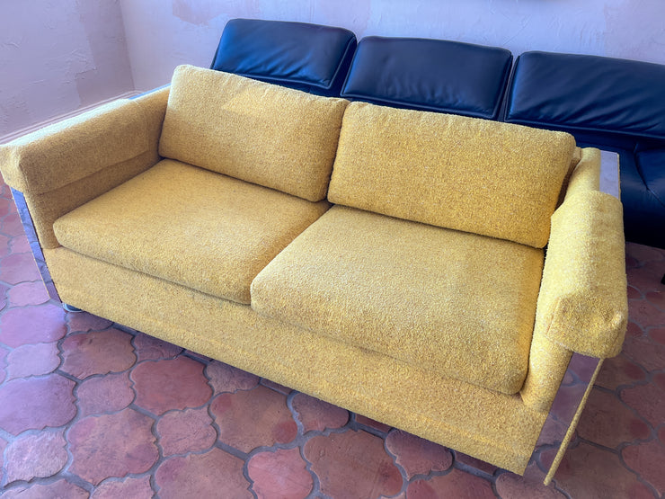 Yellow & Chrome Loveseat