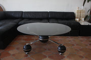 Planet Chrome Coffee Table Round Smoked Glass Top