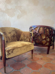 Mid Century His & Hers Velvet Chair Set