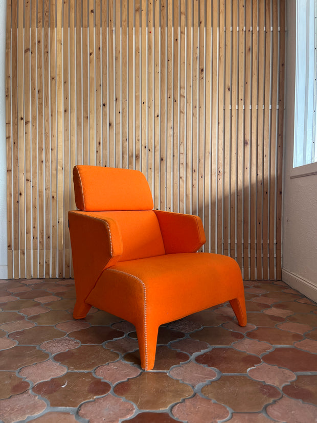 Orange Felt Roche Bobois Silhouette chair