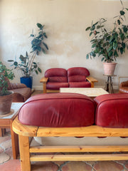 Hämeen Kalustaja Pine and Leather Loveseat