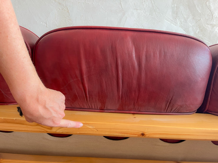 Hämeen Kalustaja Pine and Leather Sofa