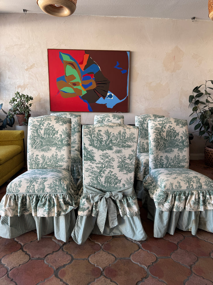 Toile Bow Dining Chairs