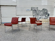 Vintage Leather Dining Chairs (6 total)