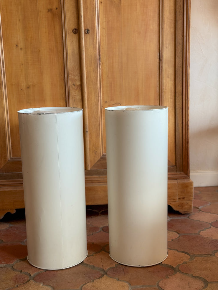 Vintage White Metal Pedestals