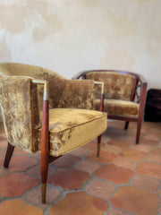 Mid Century His & Hers Velvet Chair Set