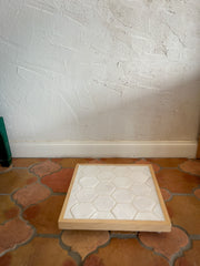 White Hex Tiled Rolling Stand (FREE SHIPPING)