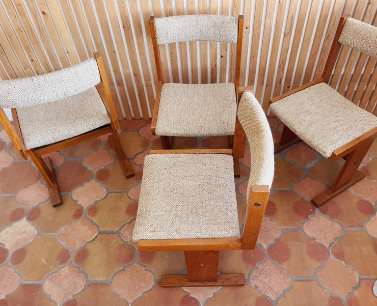 4 Teak Chairs by Poul Poulsen for Gangsø Møbler