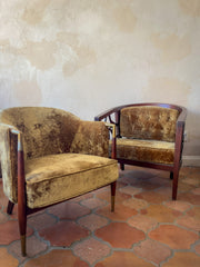 Mid Century His & Hers Velvet Chair Set