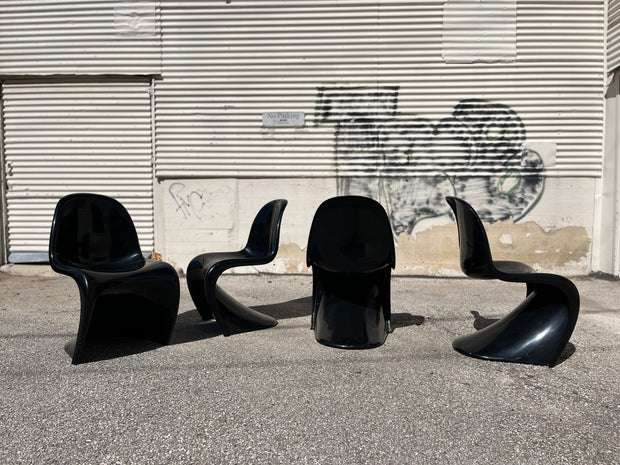 Black Vitra Verner Panton Chair Set
