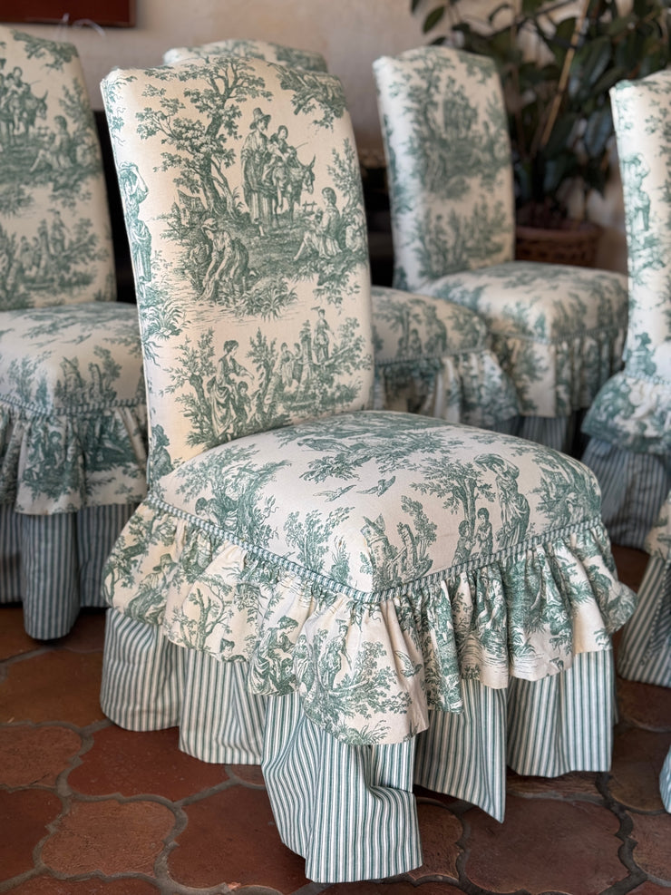 Toile Bow Dining Chairs