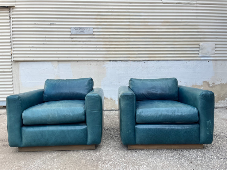 One Kings Lane Leather Club Chairs (priced individually)
