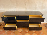 Black Lacquered & Brass Plated Dresser