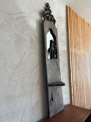Folk Art Wooden Mirror Shelf