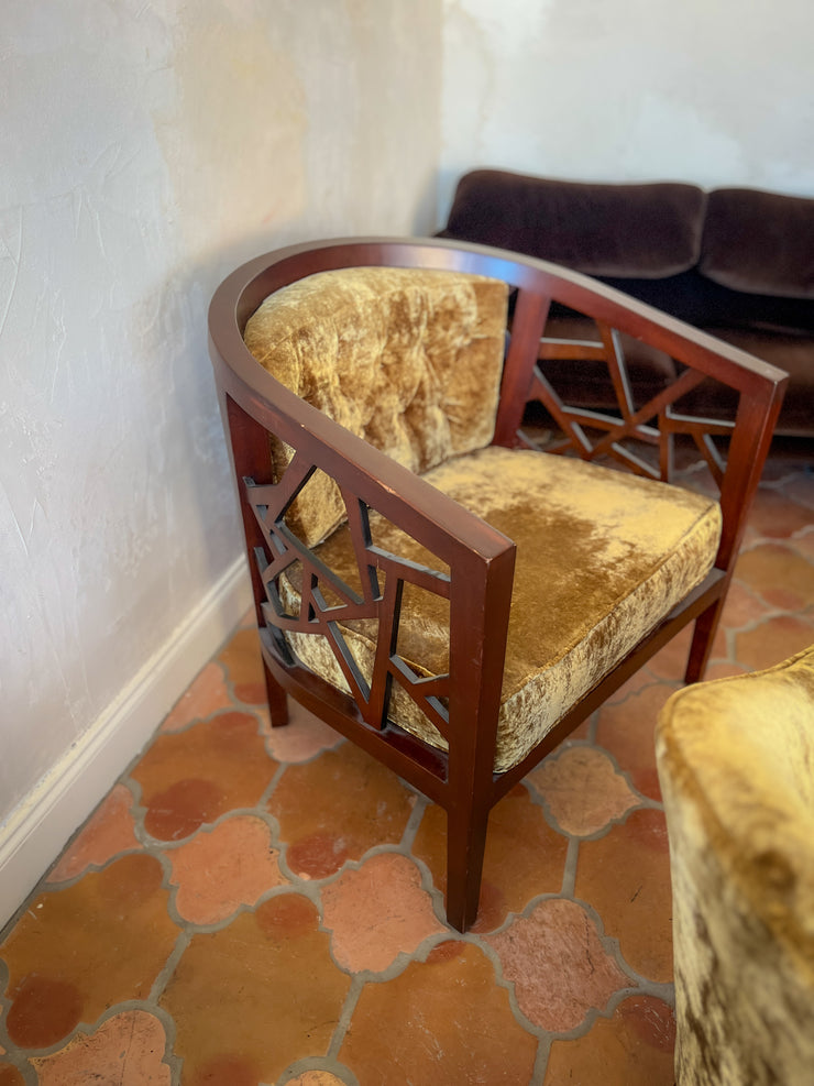 Mid Century His & Hers Velvet Chair Set