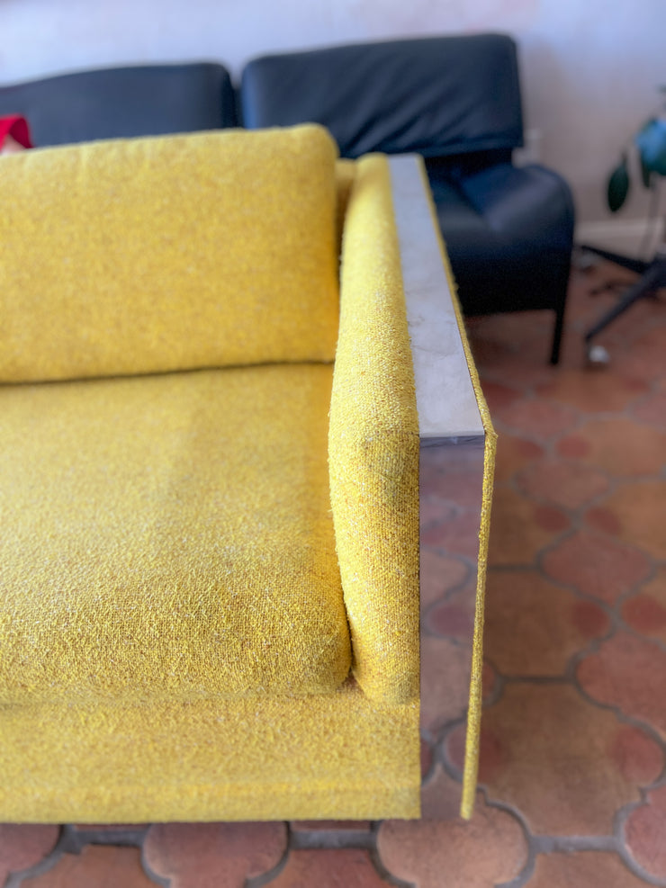 Yellow & Chrome Loveseat