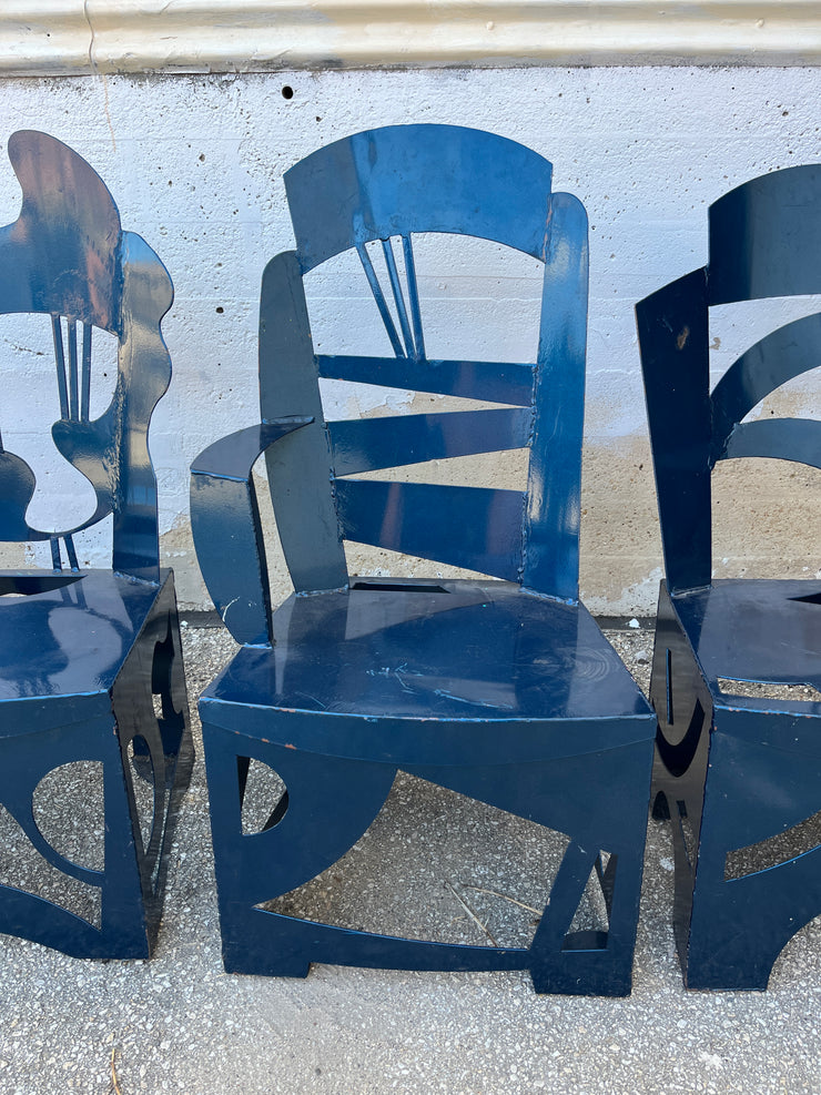 Rod Iron Chair Set in the Style of Brother Mel Meyer