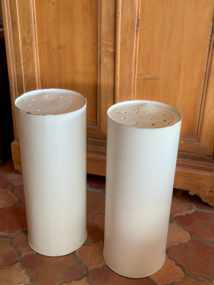 Vintage White Metal Pedestals
