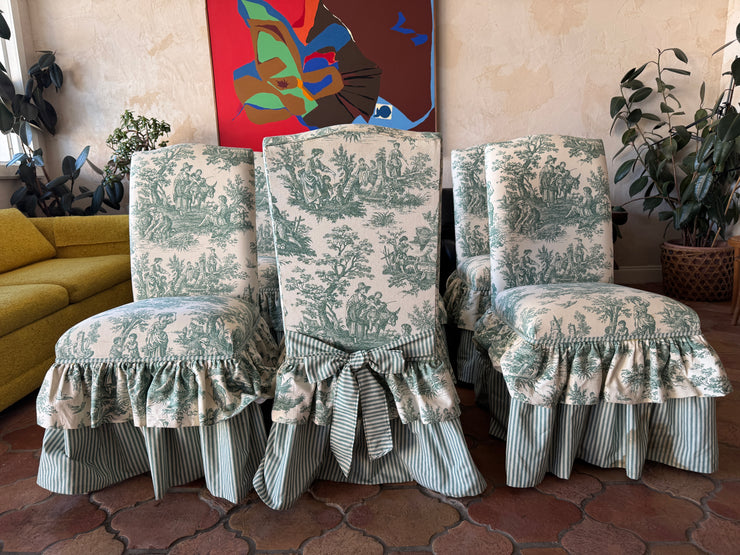 Toile Bow Dining Chairs