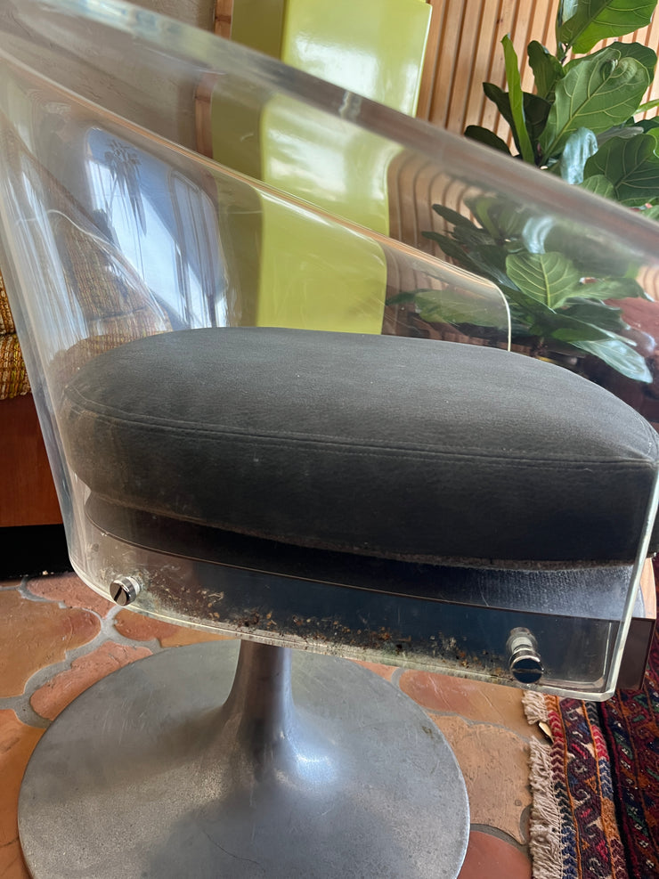 Space Age Swivel Lucite Chair