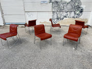 Vintage Leather Dining Chairs (6 total)