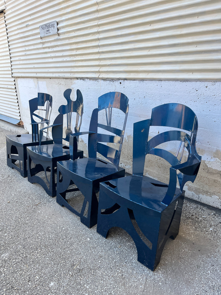 Rod Iron Chair Set in the Style of Brother Mel Meyer