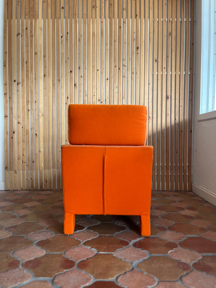 Orange Felt Roche Bobois Silhouette chair