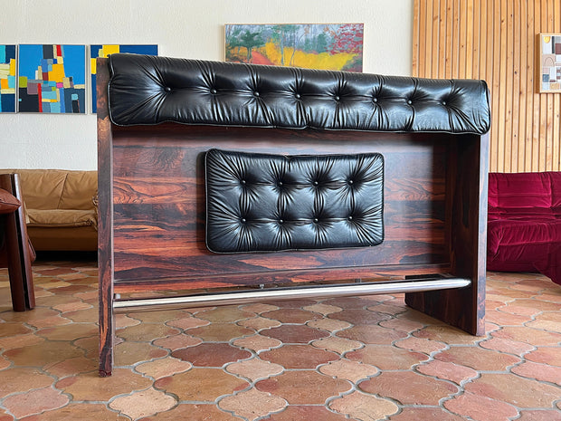 Mid Century Bar with Black Vinyl & Chrome