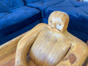 Wooden Man Fishing in a Bathtub by Hy Farber