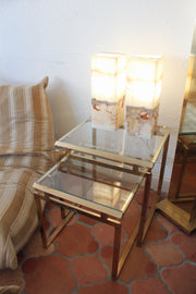 Vintage Brass & Glass Nesting Tables