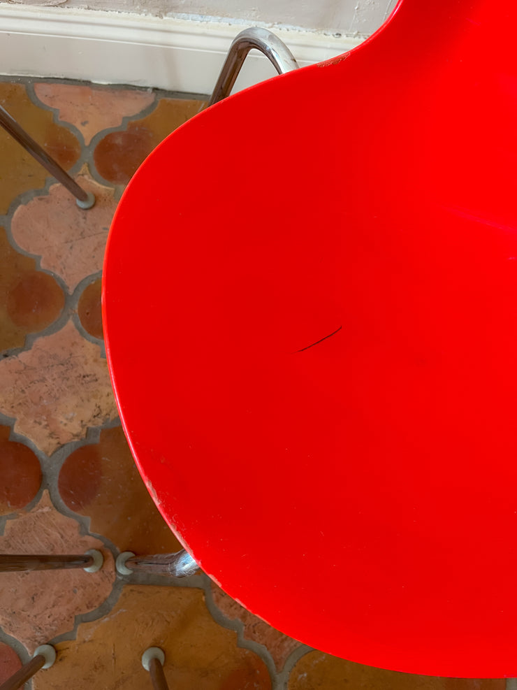 Red Bernhardt Chrome Chairs (Set of 4)