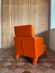 Orange Felt Roche Bobois Silhouette chair
