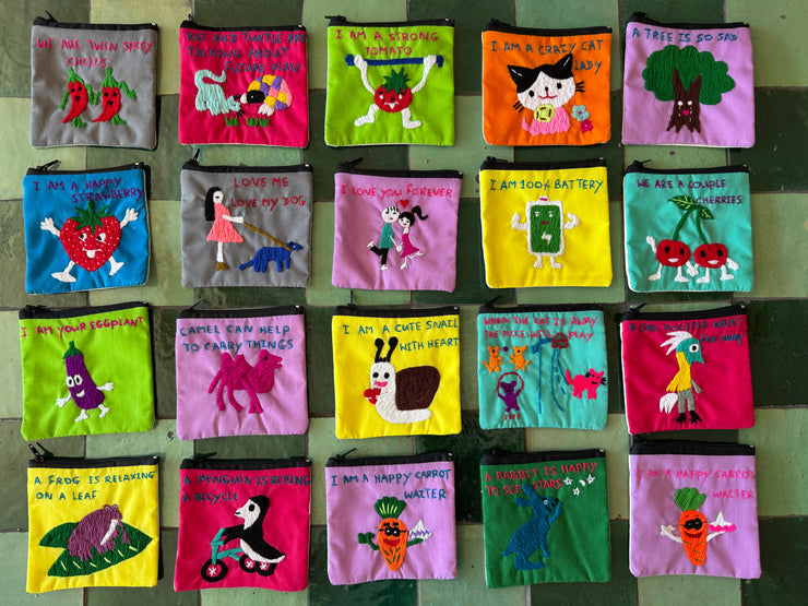 "Chalee" Embroidered Pouches by Hmong Youth in Laos (FREE SHIPPING)