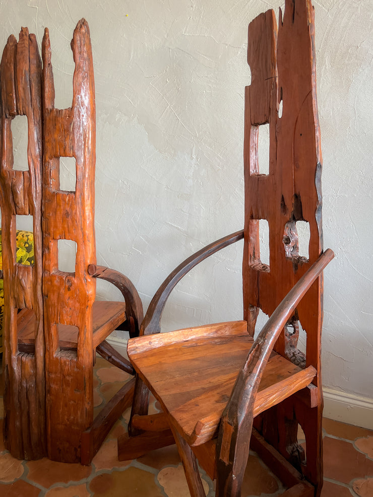 Primitive Wood Chairs from Thailand (priced individually)