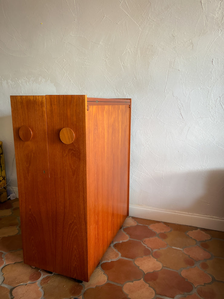 Teak Folding Bar Cabinet attributed to Johannes Andersen