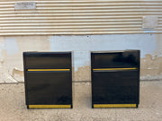 Lane Black Lacquered Nightstands