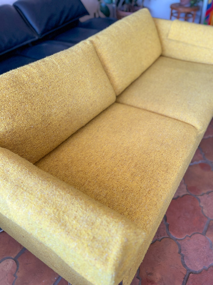 Yellow & Chrome Loveseat