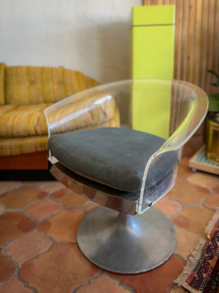 Space Age Swivel Lucite Chair