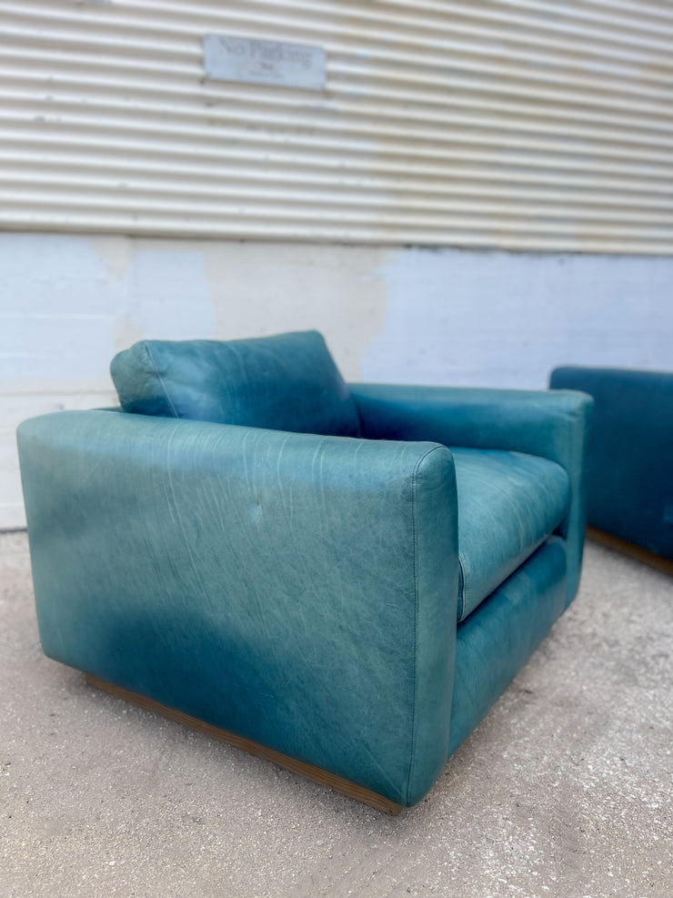 One Kings Lane Leather Club Chairs (priced individually)