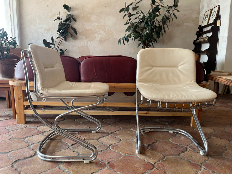 Gastone Rinaldi Leather Chairs (2 available)